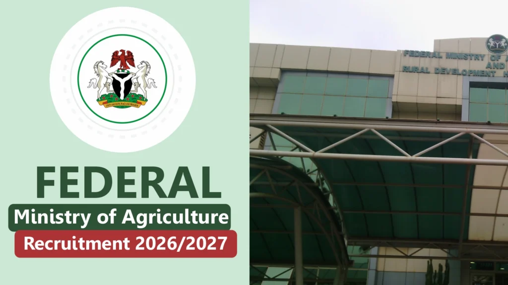 Federal Ministry of Agriculture Recruitment 2026 is Ongoing