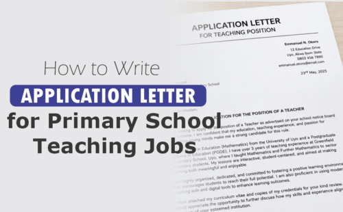 How to Write Application Letter for Teaching Jobs in Primary School 2026