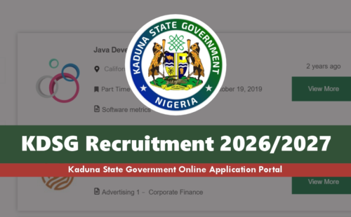 KDSG Recruitment 2026/2027 | Kaduna State Government Online Application Portal