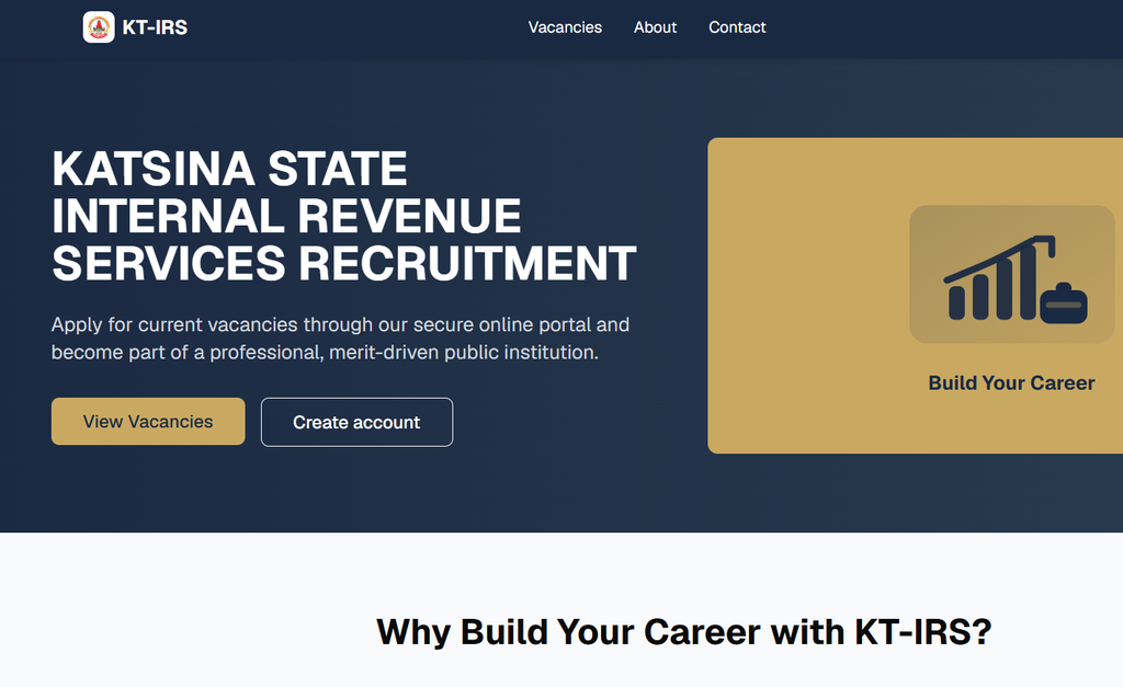 KTIRS Recruitment 2026/2027 Portal, Requirements, How to Apply Online