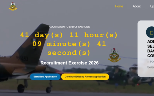 NAF Recruitment 2026/2027 BMTC Portal, Application Form