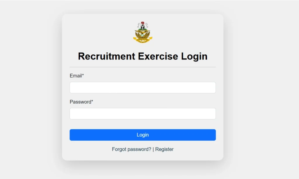 NAF Recruitment Portal Login
