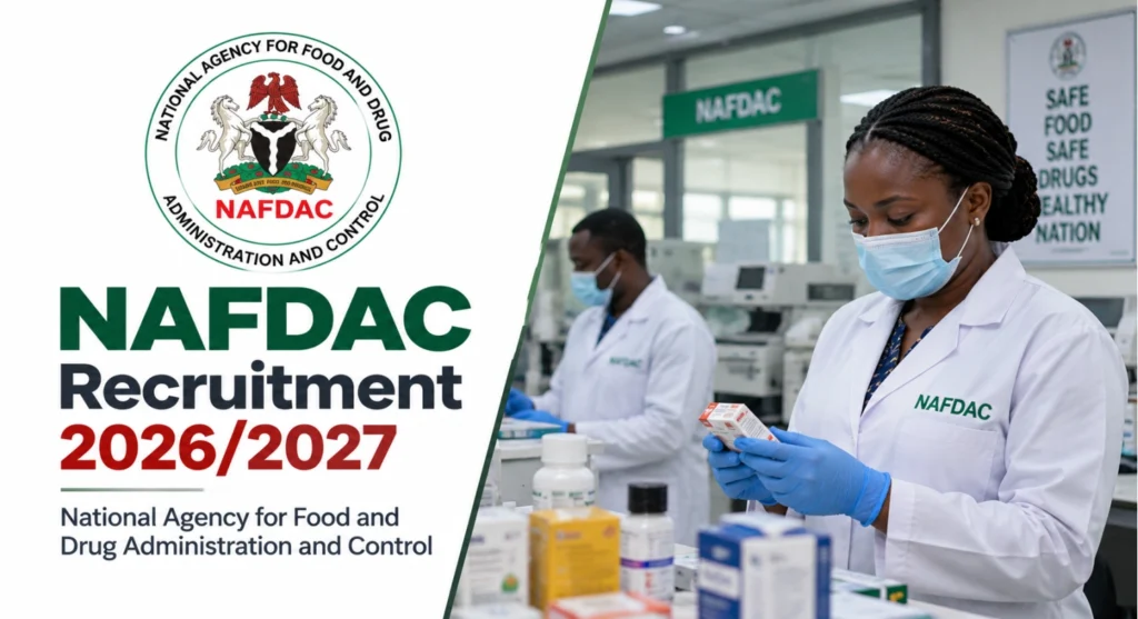 NAFDAC Recruitment 2026/2027 Next Starting Date, Portal, Deadline