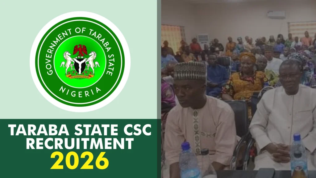 Taraba State Civil Service Commission Recruitment 2026/2027 Portal
