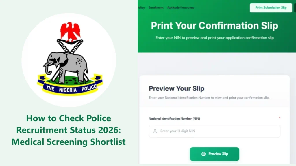 How to Check Police Recruitment Status 2026: Medical Screening Shortlist
