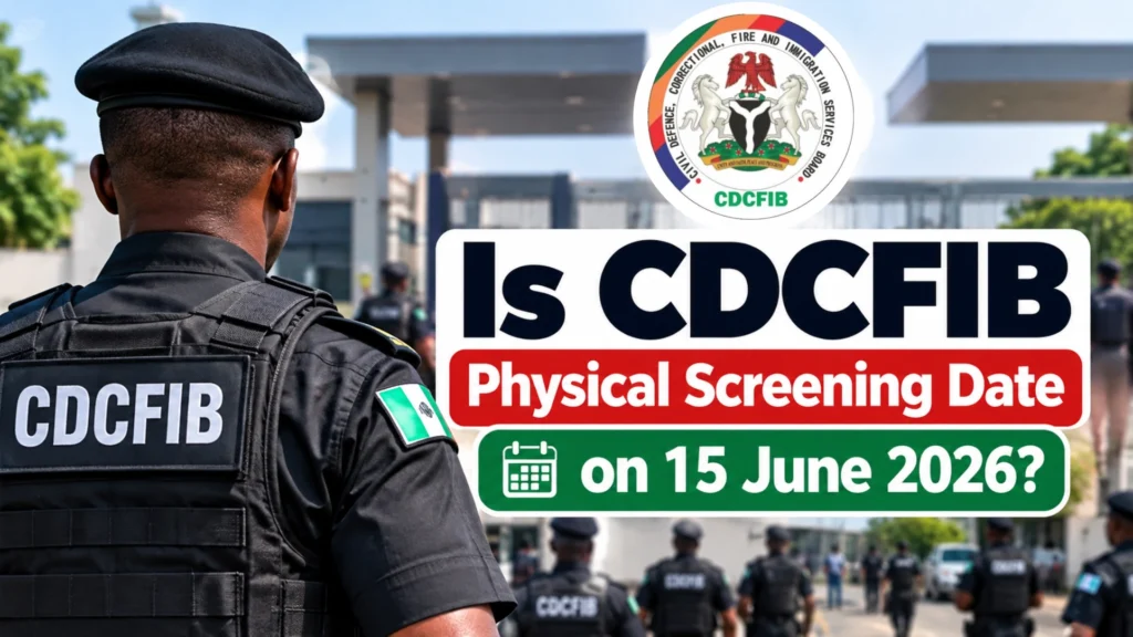 Is CDCFIB Physical Screening Date Starting on 15 June 2026?