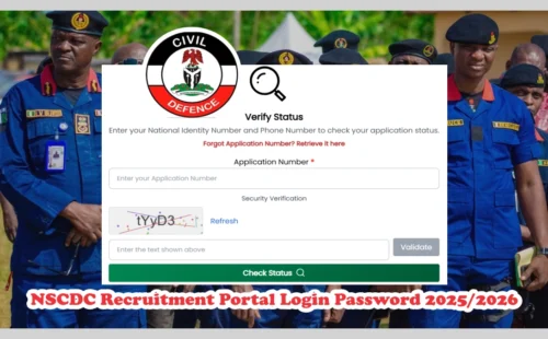 NSCDC Recruitment Portal Login Password 2026: Retrieve Details