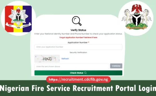 Nigerian Fire Service Recruitment Portal 2026 Login recruitment.cdcfib.gov.ng